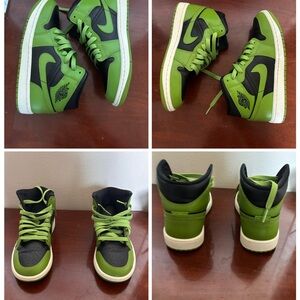. Women’s Size 8 Nike Air Jordan 1 Mid 'Hulk' Black Altitude Green BQ6472-031